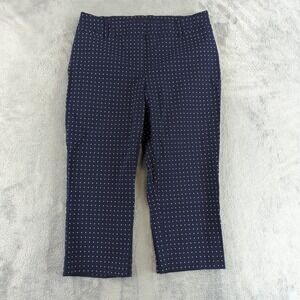 RW&CO Pants Womens 10 Black Slim Leg Ankle Length Dress Work Trouser Polka Dot